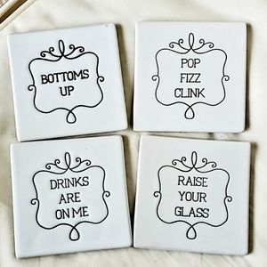 4 Piece Glass Coaster Set